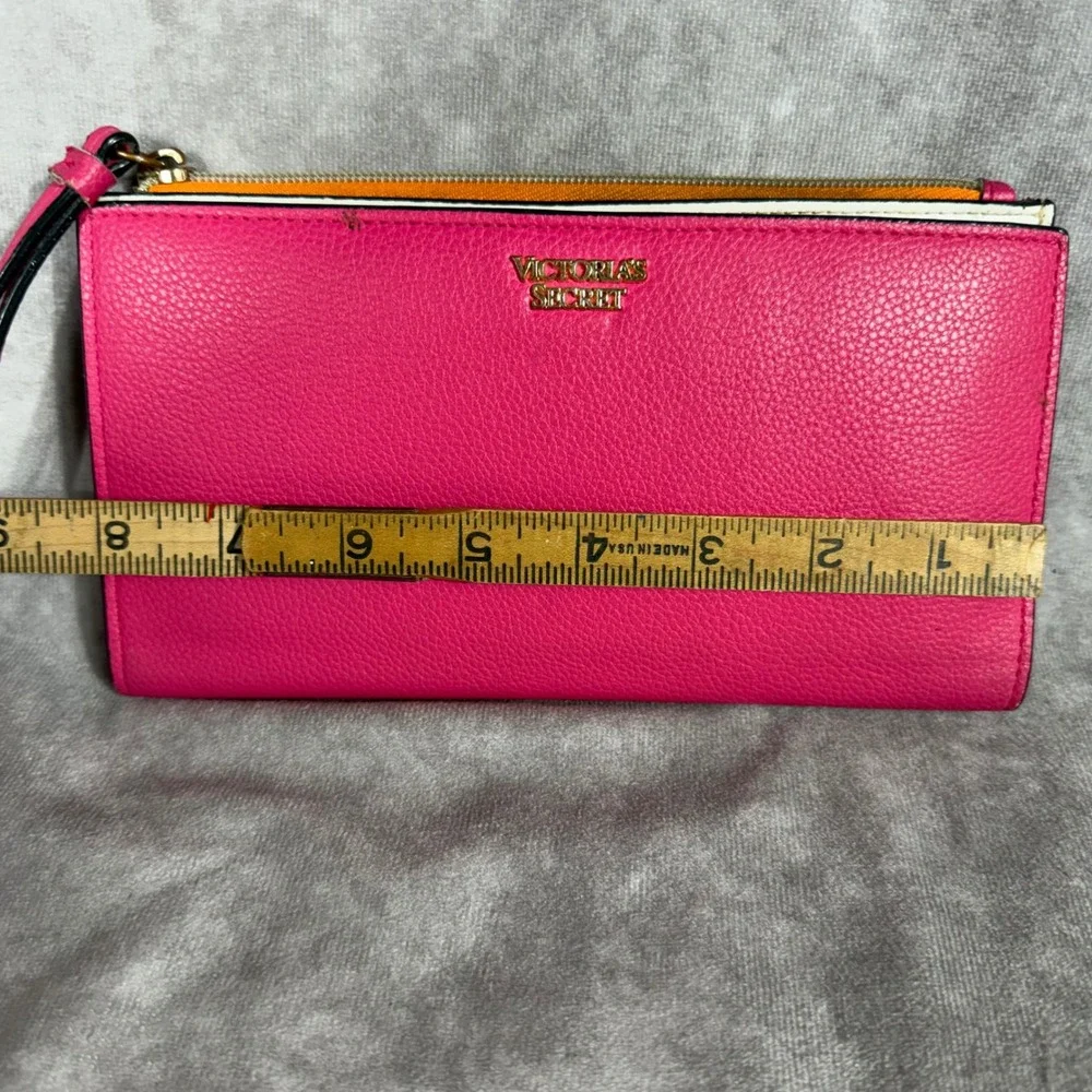 Victoria's Secret Wristlet‎ Wallet Colorblock Pink Orange Yellow Multi Card Case - Picture 6 of 8